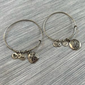 Two (2) Alex and Ani Bracelets - Love - Sand Dollar